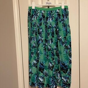 Banana Republic Green and Blue Floral Midi Skirt